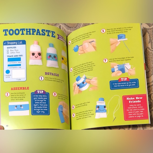 Klutz Sew Mini Cute Things Sewing Kit. Open Box. Contents Unused. - Picture 10 of 11